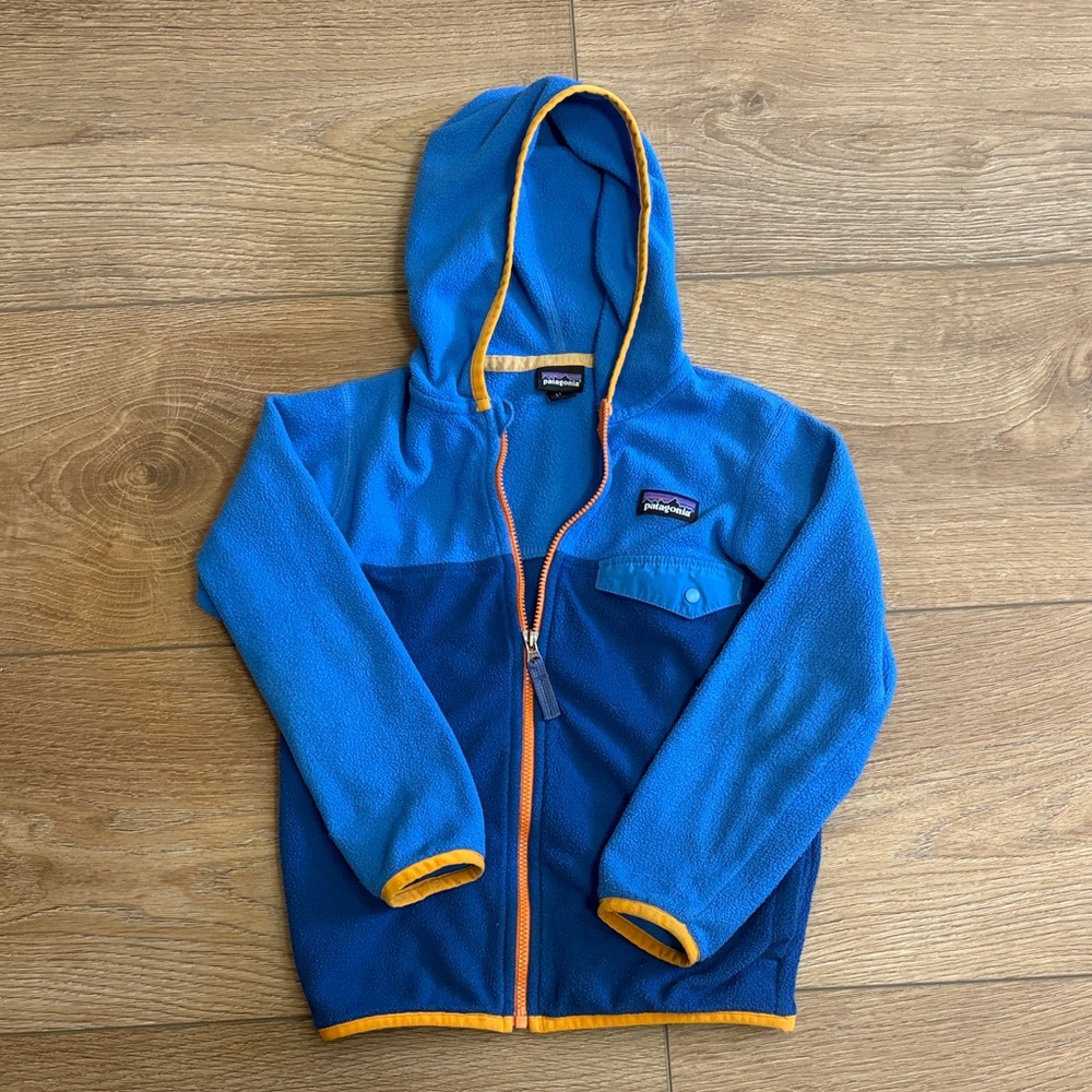 Patagonia Kids Blue and Orange Hooded Sweatshirt